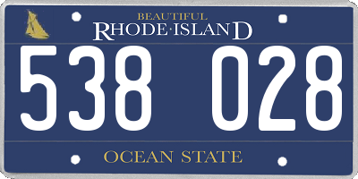 RI license plate 538028