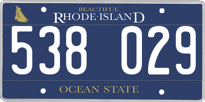 RI license plate 538029