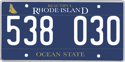 RI license plate 538030