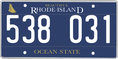 RI license plate 538031