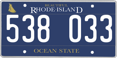 RI license plate 538033
