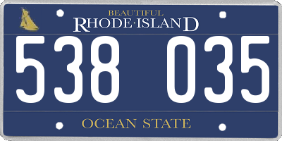 RI license plate 538035