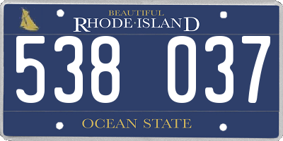 RI license plate 538037