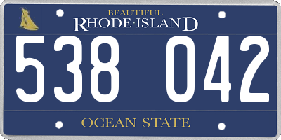 RI license plate 538042