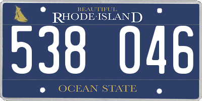 RI license plate 538046