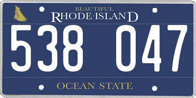 RI license plate 538047