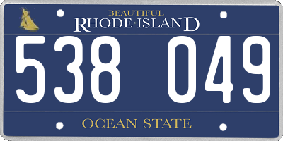 RI license plate 538049