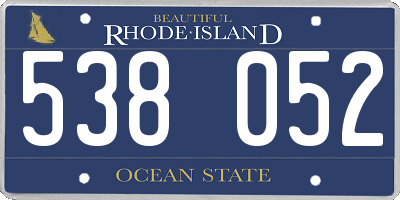 RI license plate 538052