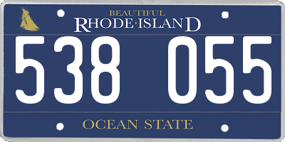 RI license plate 538055