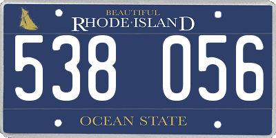 RI license plate 538056
