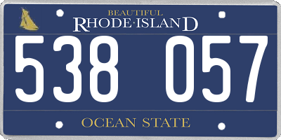 RI license plate 538057
