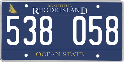 RI license plate 538058