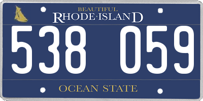 RI license plate 538059