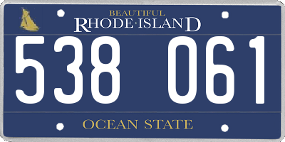 RI license plate 538061