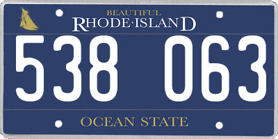 RI license plate 538063