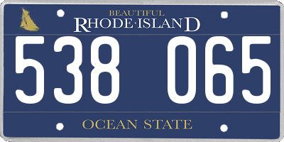 RI license plate 538065