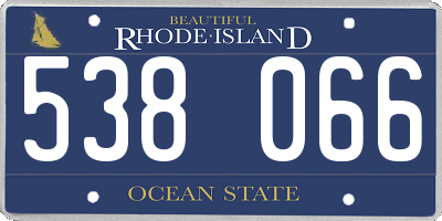 RI license plate 538066