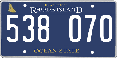 RI license plate 538070