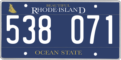 RI license plate 538071