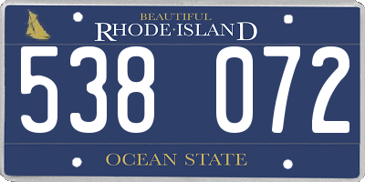 RI license plate 538072