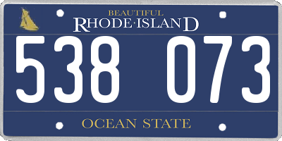 RI license plate 538073