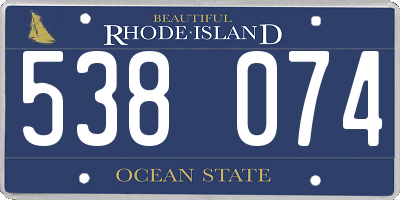 RI license plate 538074