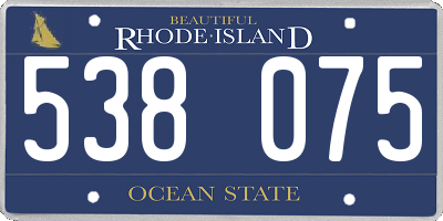RI license plate 538075