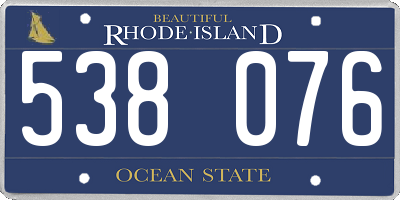 RI license plate 538076