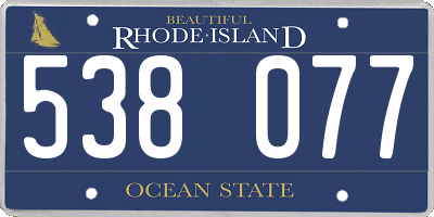 RI license plate 538077