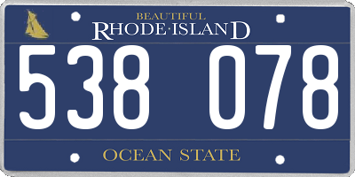 RI license plate 538078