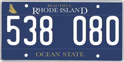 RI license plate 538080