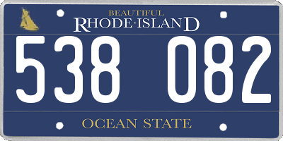 RI license plate 538082