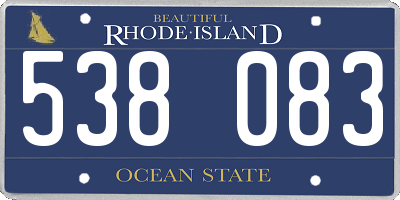 RI license plate 538083