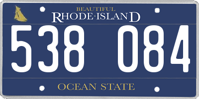 RI license plate 538084