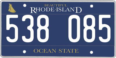 RI license plate 538085