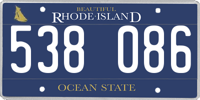 RI license plate 538086