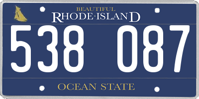 RI license plate 538087