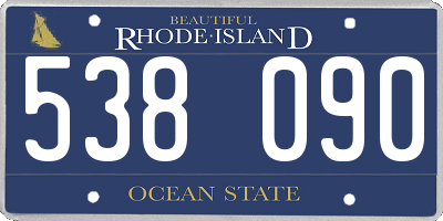 RI license plate 538090