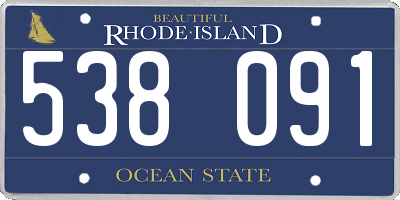 RI license plate 538091