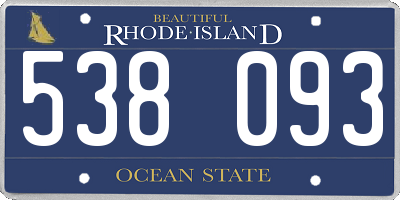 RI license plate 538093