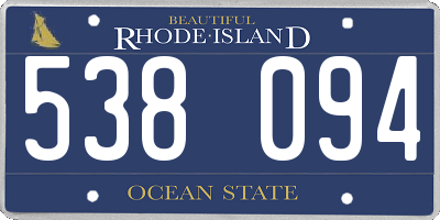 RI license plate 538094