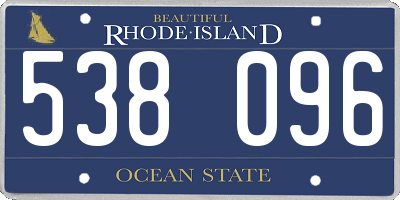 RI license plate 538096