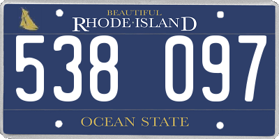 RI license plate 538097