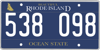 RI license plate 538098
