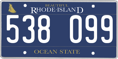 RI license plate 538099