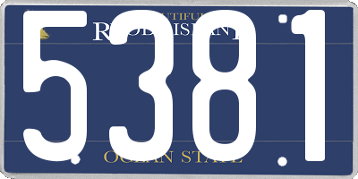 RI license plate 5381