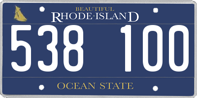 RI license plate 538100