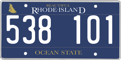 RI license plate 538101