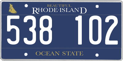 RI license plate 538102