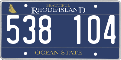 RI license plate 538104